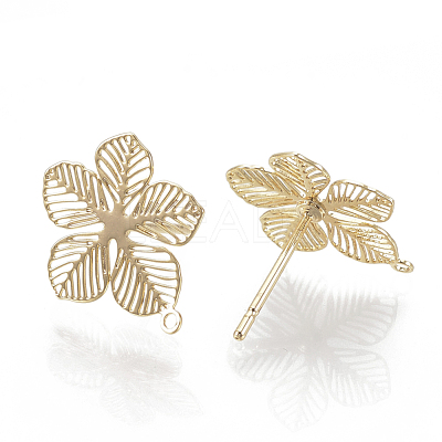 Brass Stud Earring Findings KK-S345-257G-1