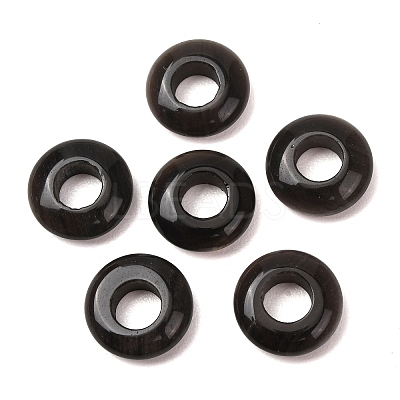 Natural Silver Sheen Obsidian European Beads G-C134-01H-1