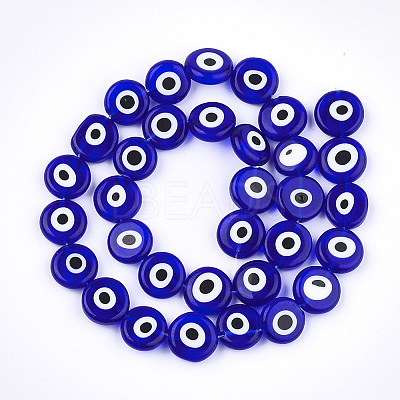 Handmade Evil Eye Lampwork Beads Strands LAMP-S191-02D-03-1