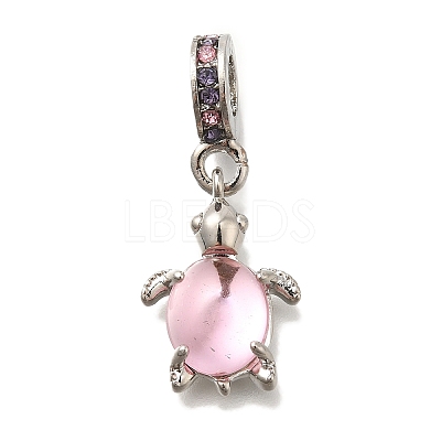 Rack Plating Alloy Rhinestone European Dangle Charms FIND-H005-45P-05-1
