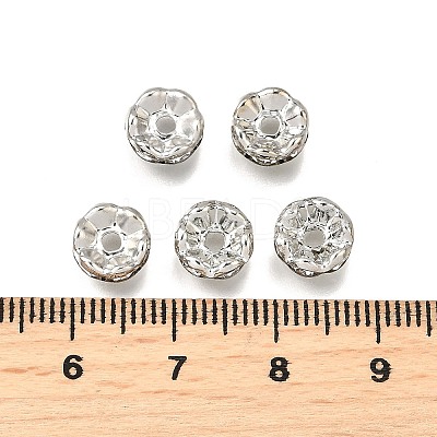 Brass Grade A Crystal Rhinestone Spacer Beads RB-A006-8MM-N-1