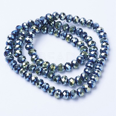 Electroplate Transparent Glass Beads Strands EGLA-A034-T4mm-UA09-1