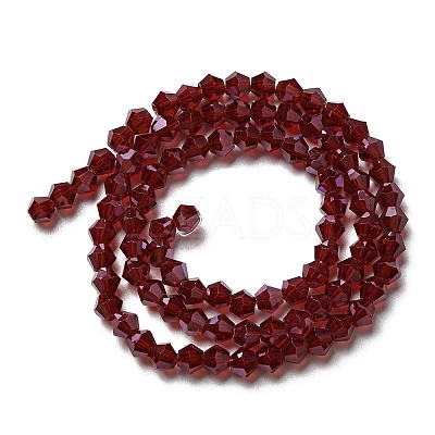 Transparent Electroplate Glass Beads Strands GLAA-F029-4mm-C27-1