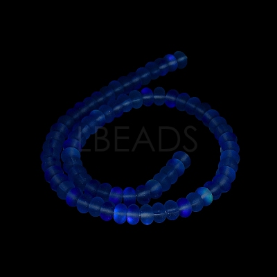 Frosted Transparent Glass Beads Strands FGLA-M002-01E-1