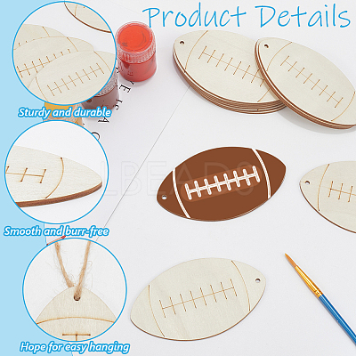20Pcs Unfinished Wood Pendant Decorations WOOD-SP0001-35B-1