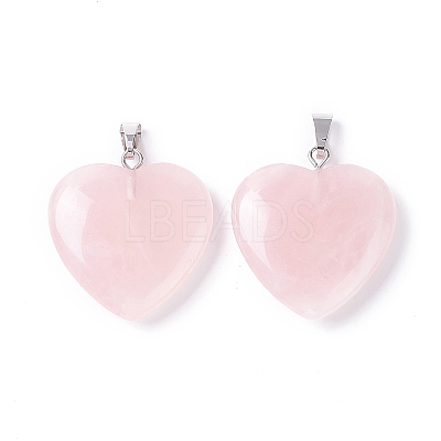 Natural Rose Quartz Pendants X-G-G956-B53-FF-1