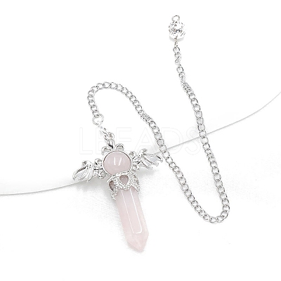 Natural Rose Quartz Dowsing Pendulum Big Pendants PW-WG53910-05-1