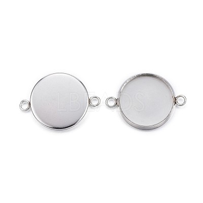 Tarnish Resistant 304 Stainless Steel Cabochon Connector Settings STAS-G127-14-14mm-P-1