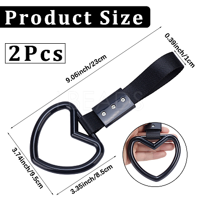 2Pcs ABS Plastic Heart Rear Bumper Warning Handle Ring HJEW-SP0001-49B-1