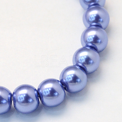 Baking Paint Pearlized Glass Pearl Round Bead Strands HY-Q003-6mm-09-1