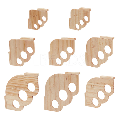 8Pcs 6 Styles Pine Wood Angular Radius Measuring Tool TOOL-BC0003-32-1