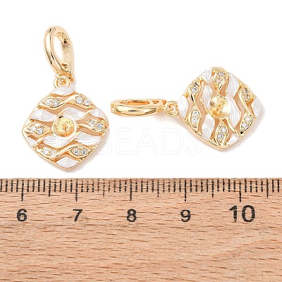 Brass Micro Pave Cubic Zirconia Peg Bails KK-A279-06G-1