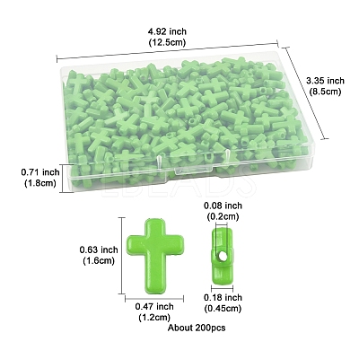 200Pcs Opaque Acrylic Beads SACR-FS0001-39C-1