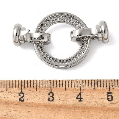 Brass Pave Clear Cubic Zirconia Fold Over Clasps KK-M320-24P-1