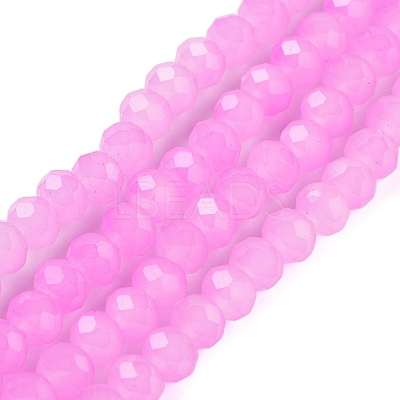 Baking Paint Imitation Jade Glass Bead Strands DGLA-A034-J6MM-A49-1