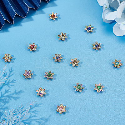 100Pcs 10 Colors Alloy Rhinestone Cabochons FIND-GF0005-91-1