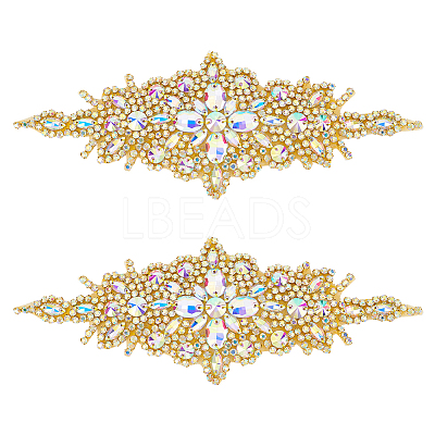 Rhombus Iron on Rhinestone Appliques DIY-WH0304-975B-1