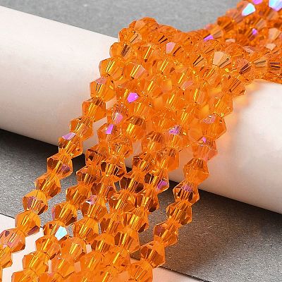 Transparent Electroplate Glass Beads Strands EGLA-A039-T4mm-L23-1
