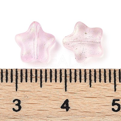 Transparent Spray Painted Frosted Glass Beads X2-GLAA-NH0003-01C-1