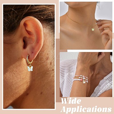 50Pcs Transparent Acrylic with ABS Plastic Pearl Charms PALLOY-CJ00181-1