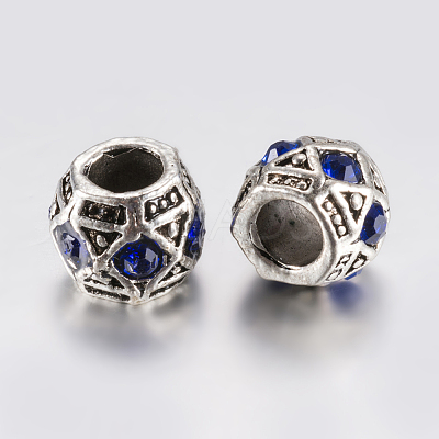 Tibetan Style Alloy Rhinestone European Beads PALLOY-F200-05B-1