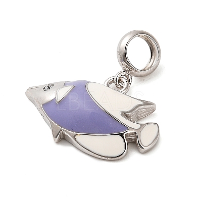 Rhodium Plated 925 Sterling Silver Enamel European Dangle Charms LS-STER-P062-01A-05-1