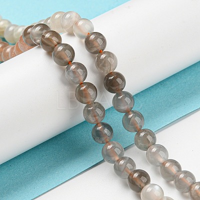 Natural Multi-Moonstone Beads Strands G-P503-6MM-04-1