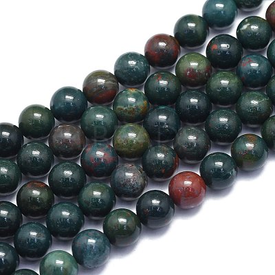 Natural Bloodstone Beads Strands G-K310-C04-8mm-1