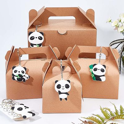 5Pcs 5 Style Silicone Panda Keychain KEYC-NB0001-19-1