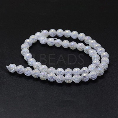 Electroplated Natural Crackle Quartz Crystal Beads Strands G-K285-08-8mm-1