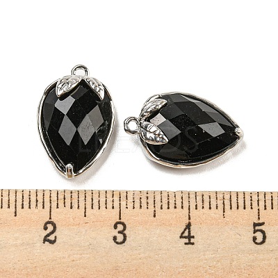 Natural Obsidian Faceted Pendants G-M431-06P-07-1
