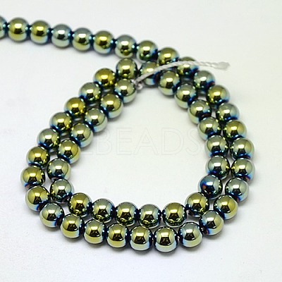 Electroplate Non-magnetic Synthetic Hematite Beads Strands G-J169A-3mm-06-1