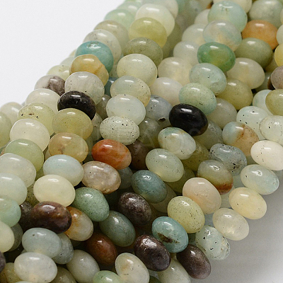 1 Strand Rondelle Natural Flower Amazonite Beads Strands G-PA0001-66-1