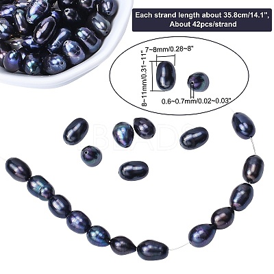 Natural Cultured Freshwater Pearl Beads Strands PEAR-NB0001-40-1