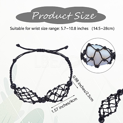 Adjustable Braided Nylon Cord Macrame Pouch Bracelet Making AJEW-SW00013-15-1