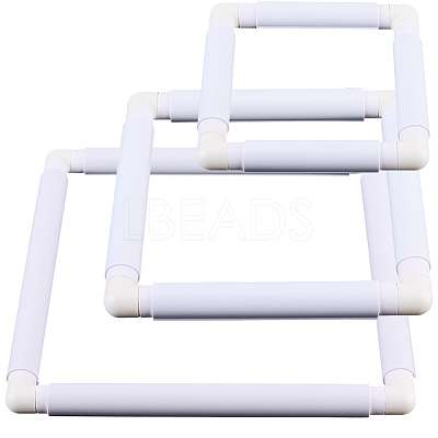 3 Stes 3 Styles Plastic Cross Stitch Embroidery Hoops DIY-CP0012-44C-1