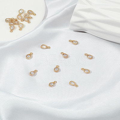 20Pcs Alloy Pendants ZIRC-LP0001-11KCG-1