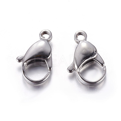 Tarnish Resistant 304 Stainless Steel Lobster Claw Clasps X-STAS-AB19-1