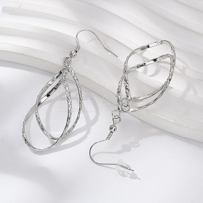 Tarnish Resistant 304 Stainless Steel Dangle Earrings EJEW-L215-47P-1