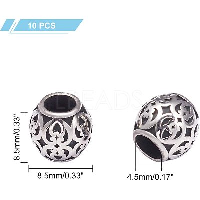 316 Stainless Steel European Beads STAS-UN0005-58-1