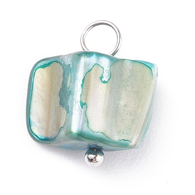 Natural Freshwater Shell Charms PALLOY-JF01352-01-1