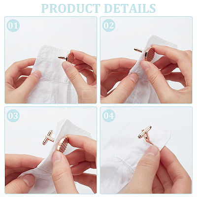 2 Pairs Brass Cufflinks for Men FIND-WR0011-06-1