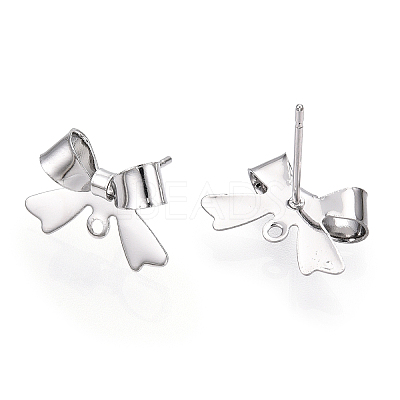 Brass Stud Earring Findings KK-S360-174P-1