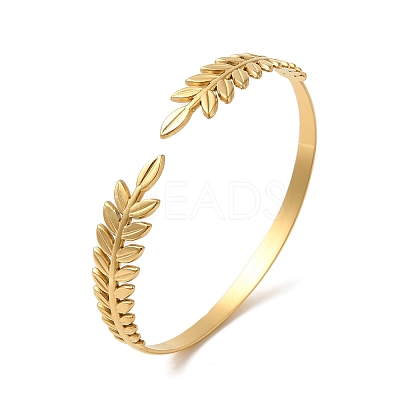 304 Stainless Steel Cuff Bangles LS-BJEW-Z022-01G-1