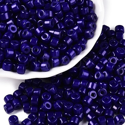 Opaque Baking Paint Glass Seed Beads SEED-T008-02V-1
