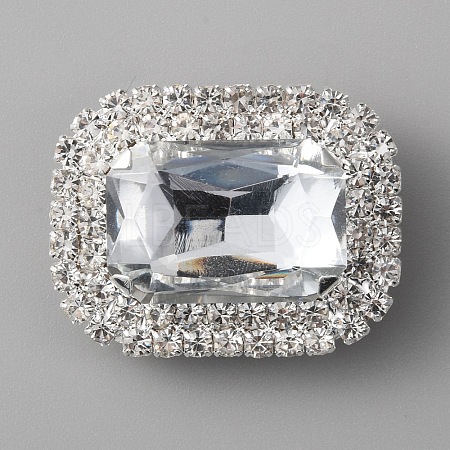 Glass Rhinestone Rectangle Shoe Decorations FIND-WH0002-12A-1