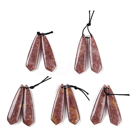 Natural Strawberry Quartz Pendants G-Q176-02-1