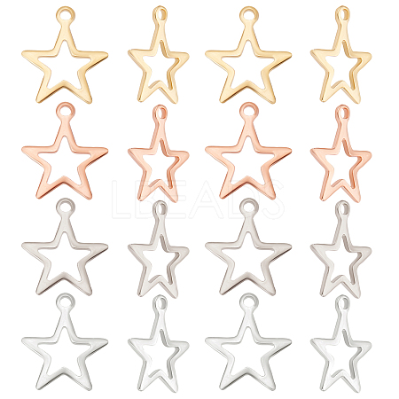 Beebeecraft 80Pcs 4 Colors 304 Stainless Steel Pendants STAS-BBC0001-92-1