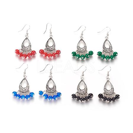 Tibetan Style Chandelier Earrings EJEW-JE00317-1