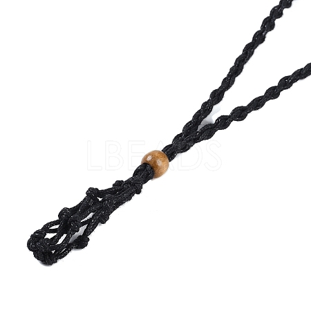 Braided Waxed Cord Empty Macrame Pouch Slider Necklace Making FIND-C061-01J-1